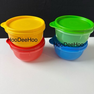 Tupperware Ideal Snack Cups With Seals 7oz / 230ml Set Of 4 Lit l Bowls Little