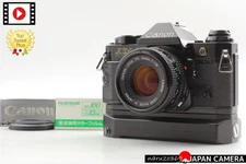 [N MINT w/Winder] Canon AE-1 Program SLR Film Camera New FD 50mm f1.8 Lens JAPAN