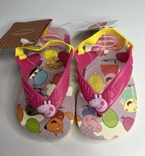 Havaianas Peppa Pig Girls Flip-Flop Sandals Ankle Strap Pink/Yellow UK 1/2 EU20