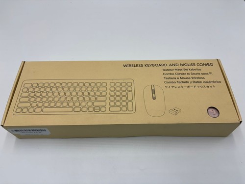 Wireless Ergonomic Keyboard and Mouse Combo, Pink 2.4G USB - 第 7/8 張圖片