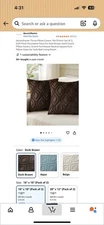 decorUhome Throw Pillow Covers Brown Set of 2 Diamond Pattern, 18”, Ships Free