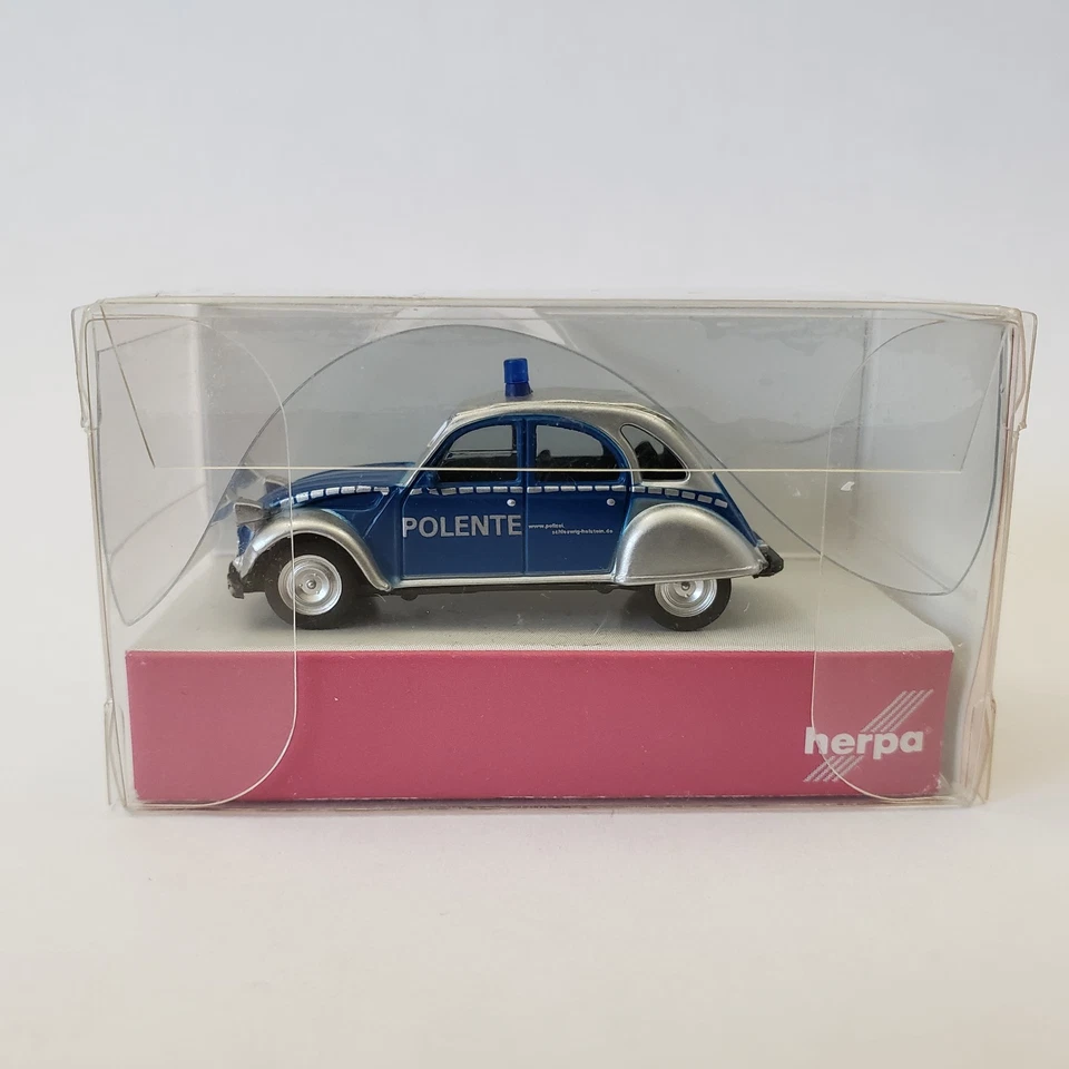 Herpa Citroen 2cv 警察 1: 87 蓝色和银色 — 第 3/4 张图片