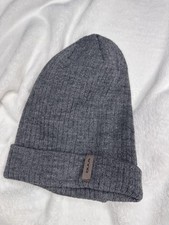 Bula Hat Beanie Knit One Size Gray Ribbed Cuffed Winter Unisex Stretch
