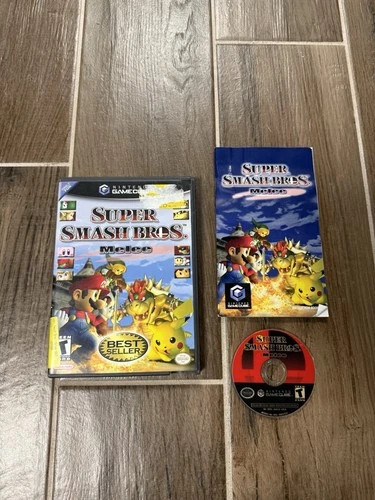 Nintendo Super Smash Bros. Melee GameCube Manual Included Multiplayer Fighting