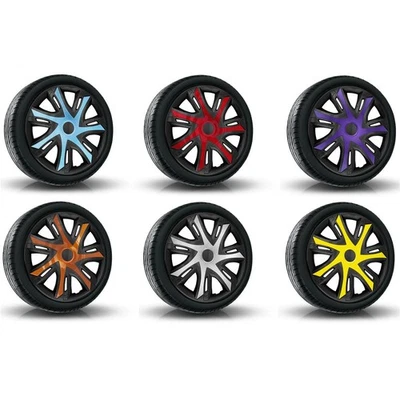 Radkappen Set 4er Radzierblende Zweifarbig Auto KFZ Zubehör 14-16 Zoll 6 Farben - Bild 1 von 4