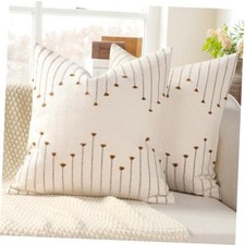 Boho Outdoor Throw Pillow Covers 22x22 Set of 2 22" x 22" Pack of 2 Brown