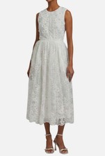 Self-Portrait Women's White Embellished Sleeveless Sequins MIDI-Dress Size 4