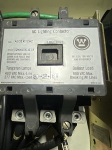 Westinghouse AC Lighting Contactor 3-Pole 100A A202K3CAZ 1254C31G13