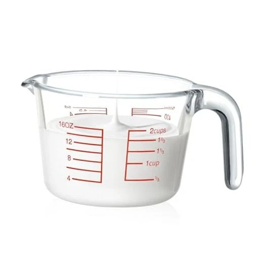 High Borosilicate Glass Measuring Cup, Glass Measuring Beaker with 2 CUP