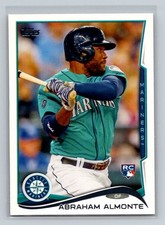 2014 Topps Rookie RC #256 Abraham Almonte Seattle Mariners Baseball Card. rookie card picture