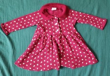 Vintage Baby Gap Dress Girls Burgundy Long Sleeve Flowers - Size 6-12 Months