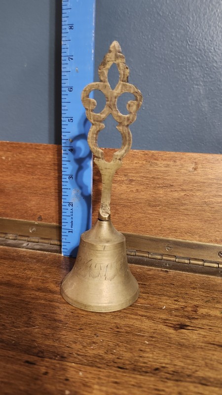 Vintage Bell with Unique Handle - Bell is Engraved 