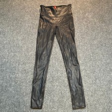 Spanx Black Shiny Leggings Womens Size Small 23 waist x 27 inseam