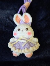 Hand made Bunny Amigurumi Crochet Doll Plushie keychain
