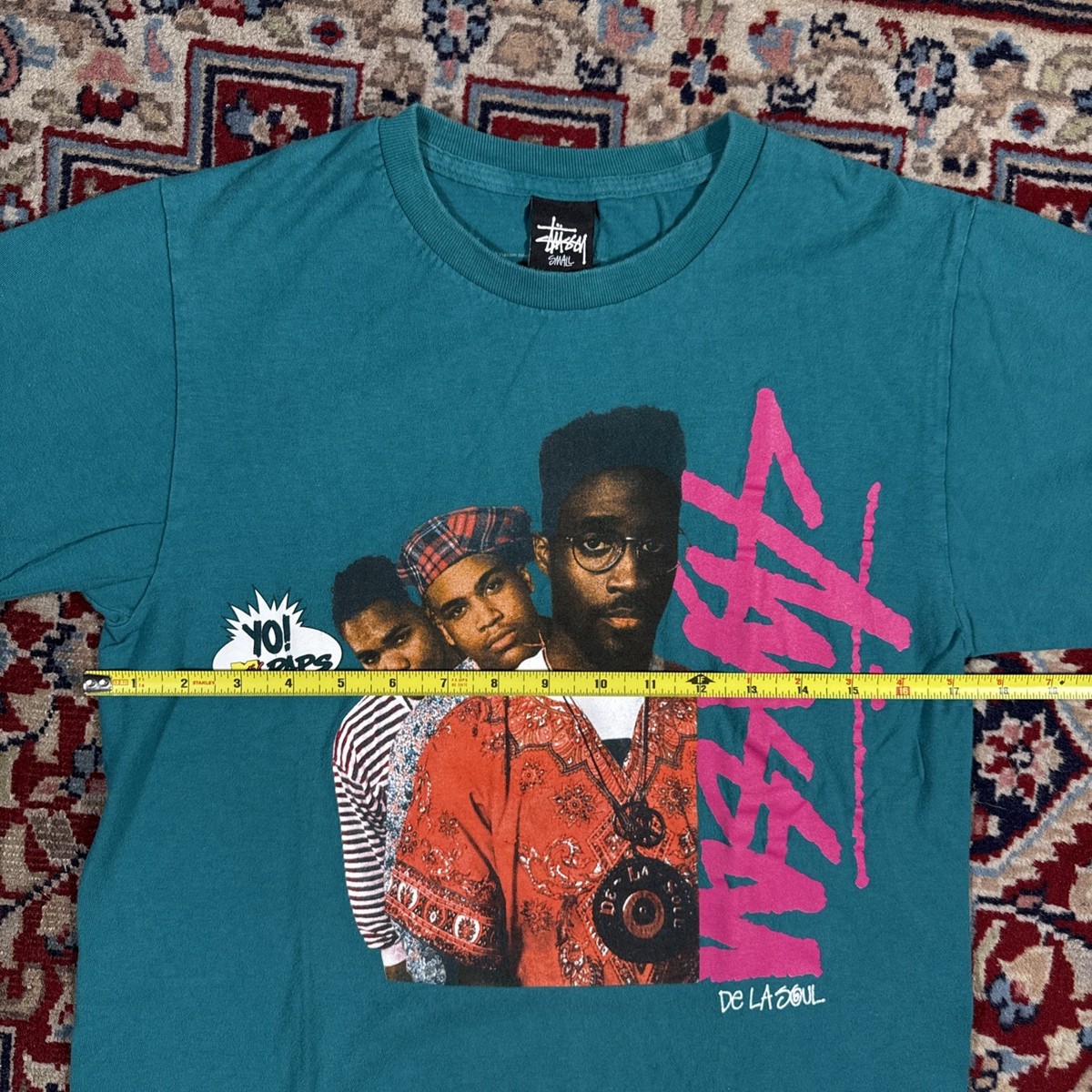 Stussy De La Soul 2013 Yo MTV Raps Graphic T-Shirt Teal Blue Men