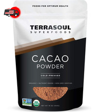 Terrasoul Superfoods Raw Organic Cacao Powder, 1 Lb - Raw Keto Vegan