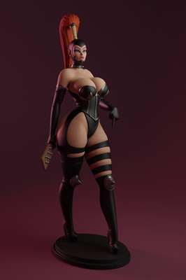 Dark Mistress Girl Figur Display Sammlerstück Statue 250 mm groß 3D gedruckt