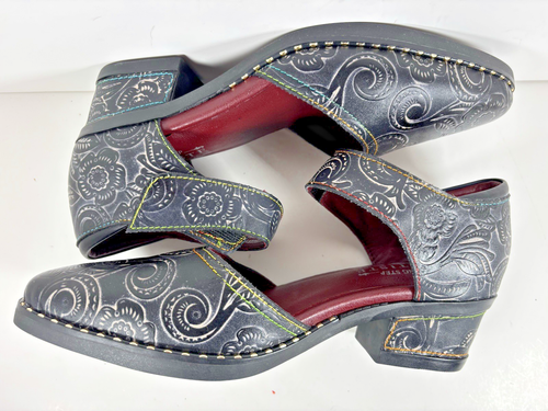 Scarpe L'ARTISTE JAZZBERRY taglia EU 40 US 9 nere multicolore dipinte a mano - Foto 20 di 24
