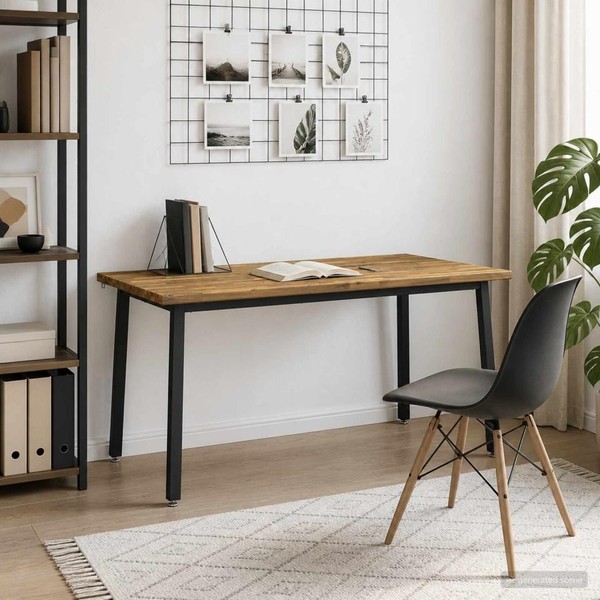 Quadratischer Esstisch 160 X 80 X 75 Cm Massivholz Akazie Weiß-image