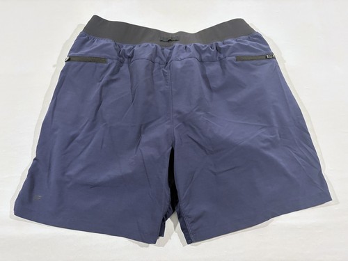 Fabletics Lined Shorts Mens Blue Black Athletic Running Stretch Performance Sz L - Picture 9 of 11