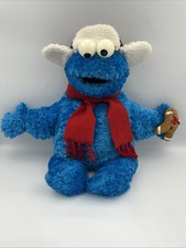 Vintage 2005 Gund Holiday Cookie Monster Plush 16  Sesame Street Collectible