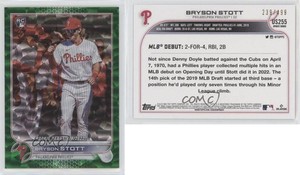 2022 Topps Update Rookie Debut Green Foil /499 Bryson Stott #US255 Rookie RC