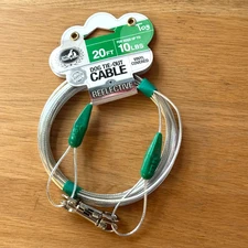 Pet Champion Reflective 20 Foot Dog Tie-Out Cable, Green
