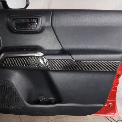 Tira de moldura de puerta interior de fibra de carbono para Toyota Tacoma 2016-2023 - Imagen 4 de 8