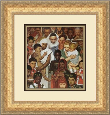 Norman Rockwell The Golden Rule Custom Framed Print