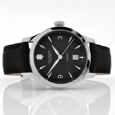 VICTORINOX / Alliance/クォーツ腕時計/アナログ/レザー/SLV/BLK/241823 Victorinox Swiss Army Men's Watch Alliance Mechanical Black
