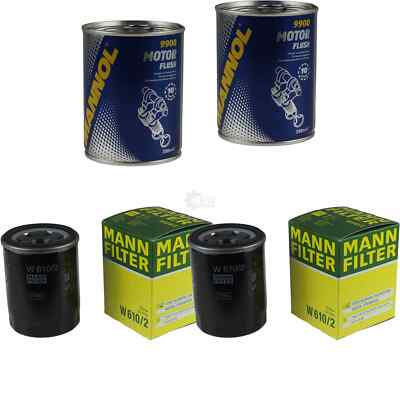 2x Original MANN Ölfilter W 610/2 + 2x SCT Motor Flush Motorspülung