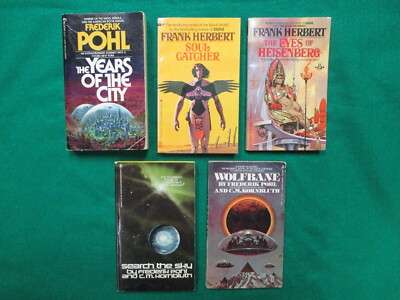 Frederick Pohl, Frank Herbert, C.M. Kornbluth sci-fi book lot (5 books!)
