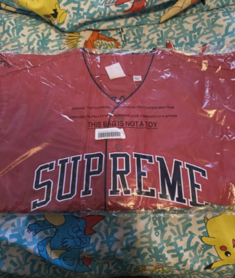 Supreme Timberland Baseball Jersey Red 2XL XXL MLB Spellout Logo