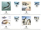 WWF G11 British Antarctic Territ 4 FDC 1992 Marine fauna - Seals - Penguins