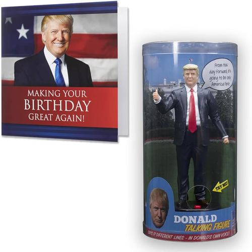 2 Pack of Donald Trump Talking Figure and Trump Talking Birthday Card (Red) - Picture 10 of 12