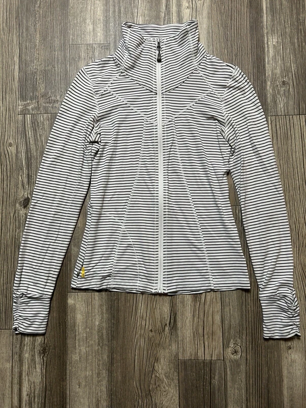 lole full zip athletic stretch long sleeve stripe jacket