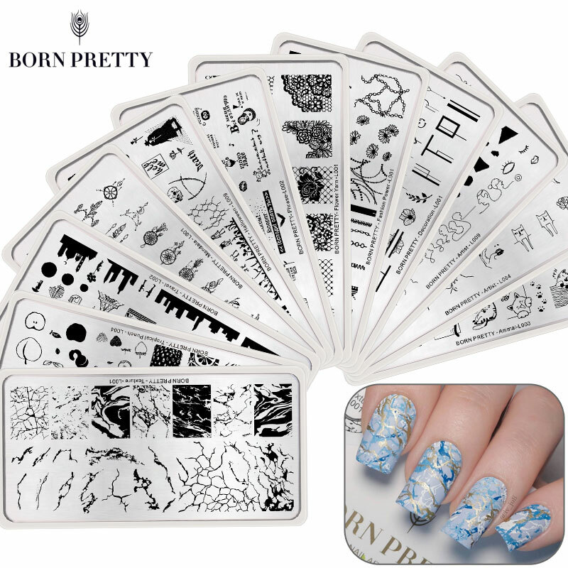 BORN PRETTY Texture Artist Nail Stamping Plates Template Images Printing Polish