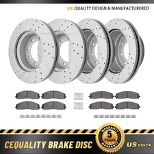Front & Rear Disc Rotors Ceramic Brake Pads For Ford F-250 F-350 Super Duty 4WD