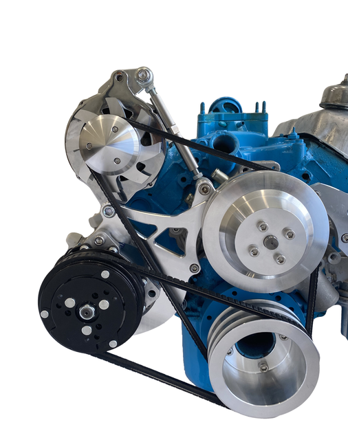 Small Block Ford Alternator & A/C Bracket 289 302 VBelt Mid Mount SBF