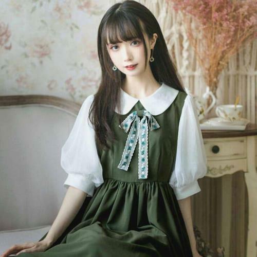 Mode Damen Schleife Sommer Mädchen süß Lolita Freizeit Party Kleid b59 - Bild 1 von 8