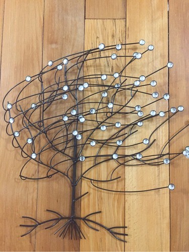 3D Jewel Windy Tree Metal Wall Art Gems Acrylic Crystal Accent Wall Decor - Picture 7 of 8