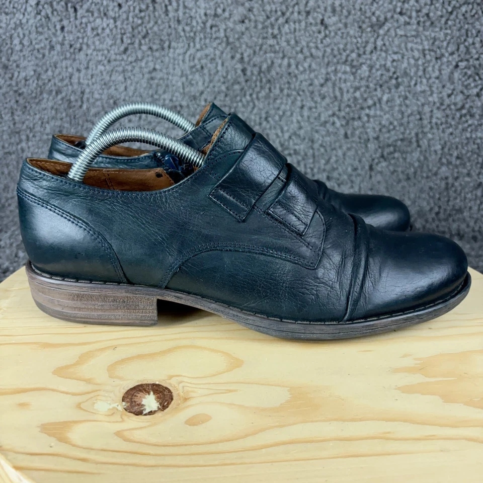 Zapato Oxford Miz Mooz Liam Mujer 11 Cuero Negro Doble Correa Hecho en Portugal Foto 3 de 4