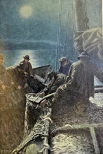 1909 Maine Lobster Fishermen Barren Rock illustrated