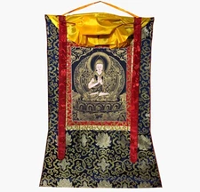 Tsongkhapa Thangka Painting, Tibetan Style, Fine Himalayan Art