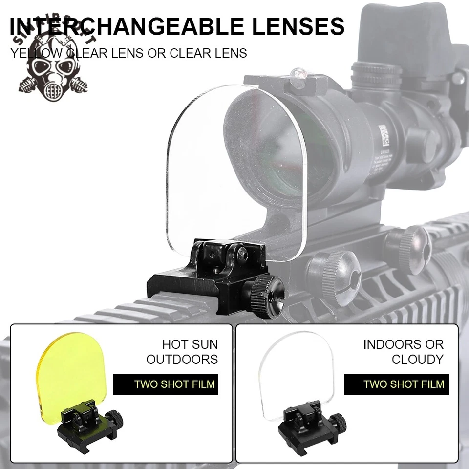 Airsoft Paintball Lens Protector Sight Scope Cover Shield For Rifle 20mm Rail - Image 3 of 4