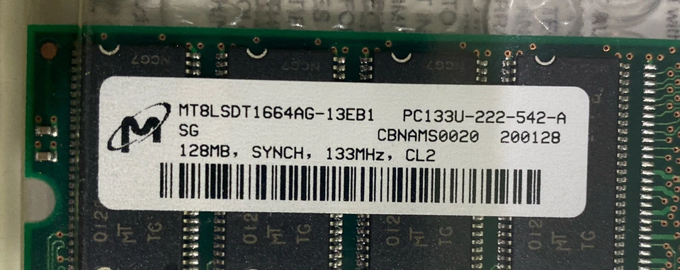 CRUCIAL 102336 128Mb 168 Pin DIMM 16x64 SDRAM PC133 - Image 3 of 4