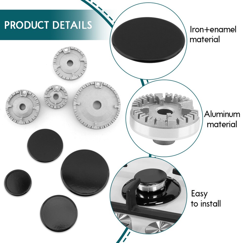 Gas Hob Burner Crown Flame Cap Kit Oven Stove Aluminum Cooker Hat
