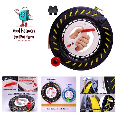 Kite Reel with Upgraded Braking and Anti-Reverse Function, Sizes 9.5 to 11.03...