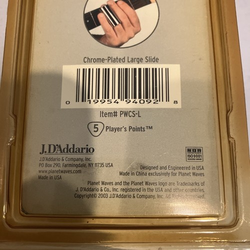 D'Addario Planet Waves Slide per chitarra in acciaio inox cromato grande con custodia - Foto 7 di 7