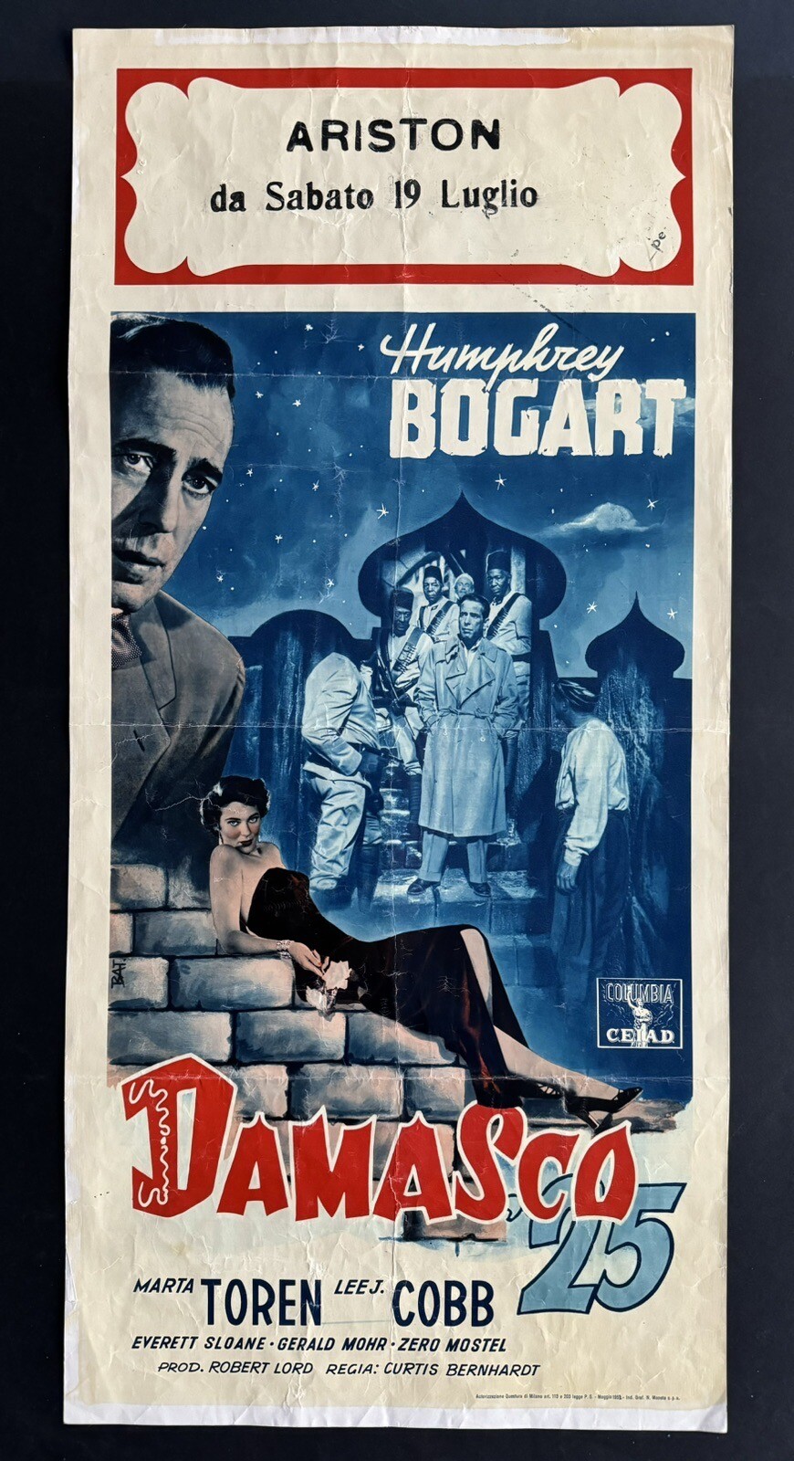 Locandina originale film Damasco '25 (1951) - Regia di Curtis Bernhardt